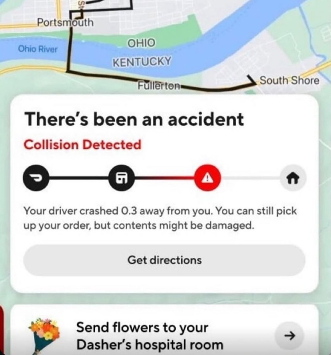Dasher down, but your food’s nearby - meme
