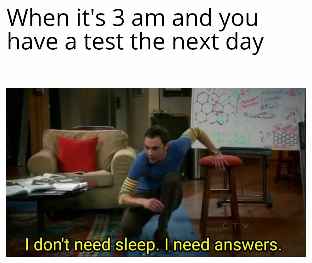I actually study because I accept nothing but A's - meme