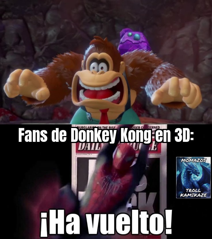 Ha habido una presentación sobre la nueva consola de Nintendo y van a lanzar un nuevo Donkey Kong para ella - meme