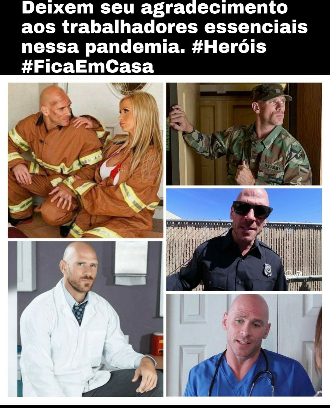 Obrigado a esses heróis - meme