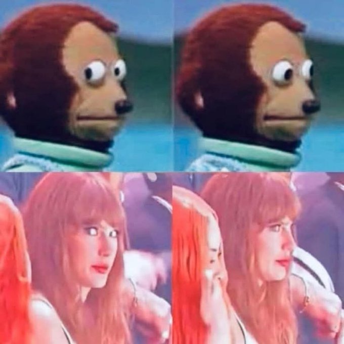Taylor Swift haciendo el side eye - meme