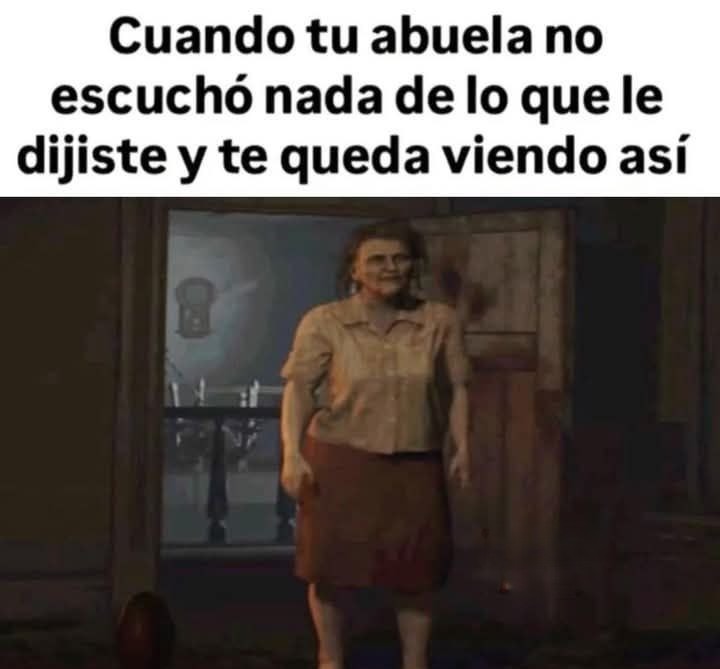 Cuando tu abuela te mira sin haber entendido nada - meme