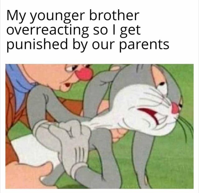 Little bro overreacts I get wrecked - meme