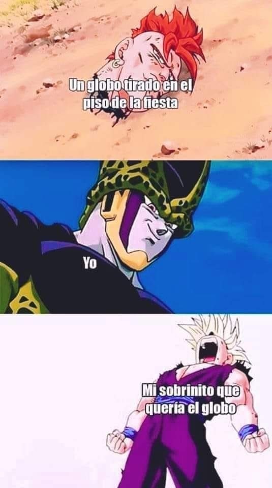Escuchame goku, celula me va a aplastar - meme