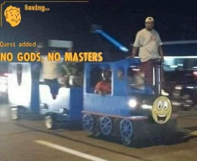 NO GODS, NO MASTERS - meme