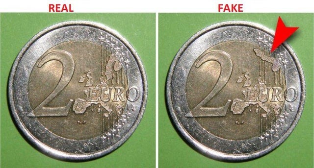 Fake 2 euro coin - meme
