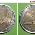 Fake 2 euro coin