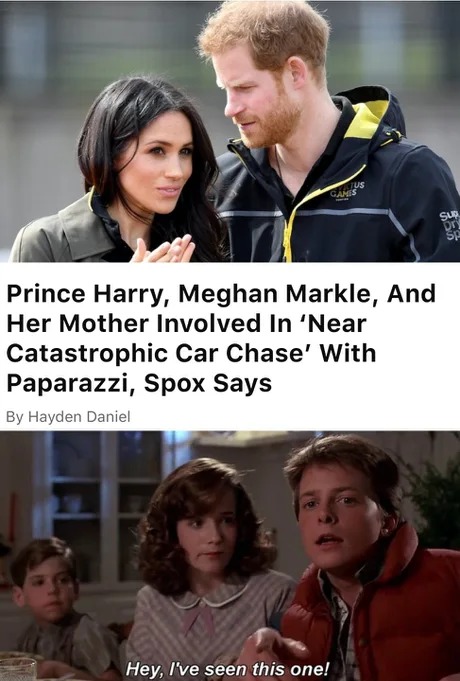 prince harry and meghan car chase meme