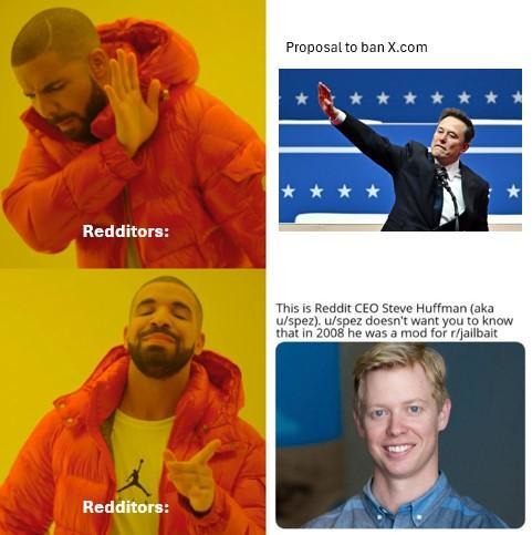 Meme news bout the proposal to ban X.com links on Reddit