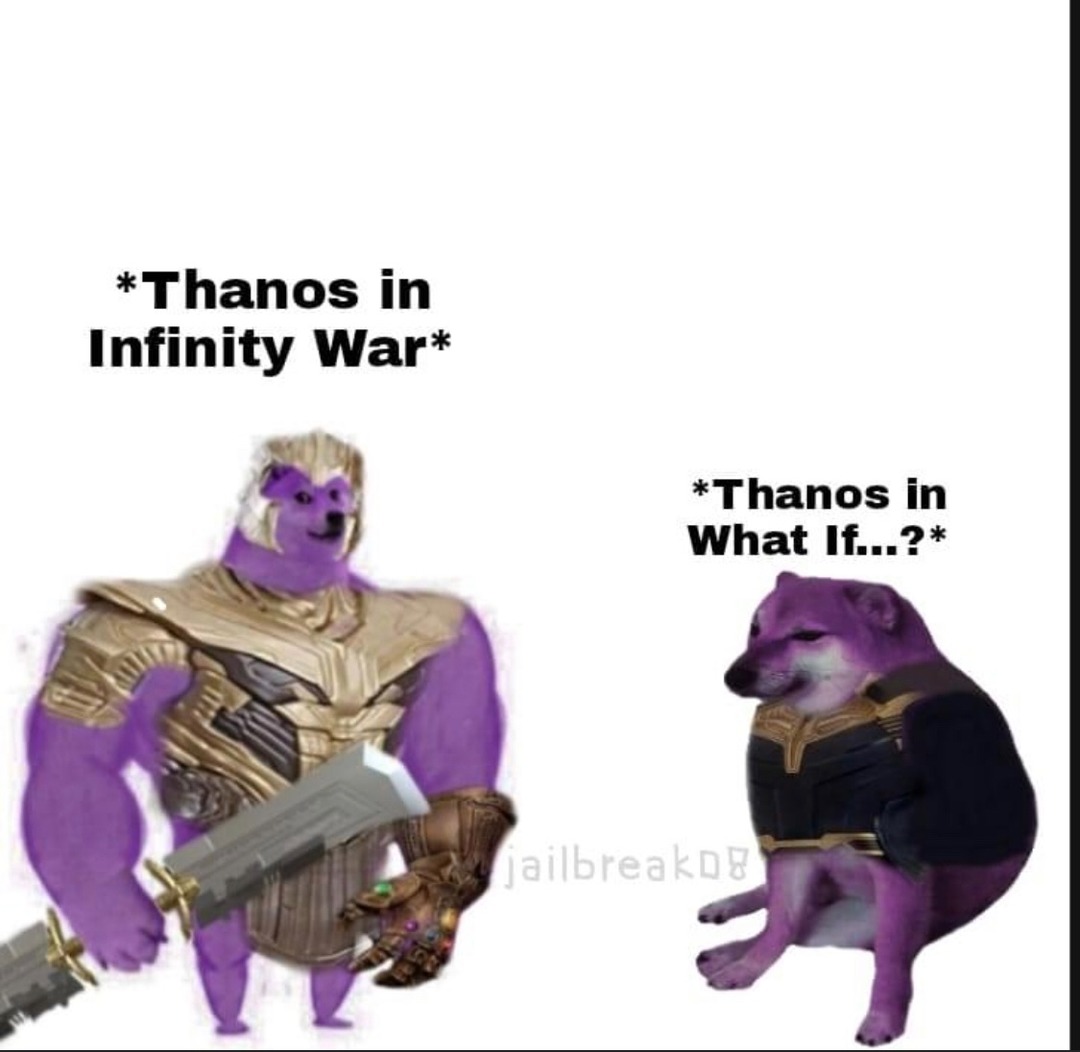thanos is a poof arse in this series - meme
