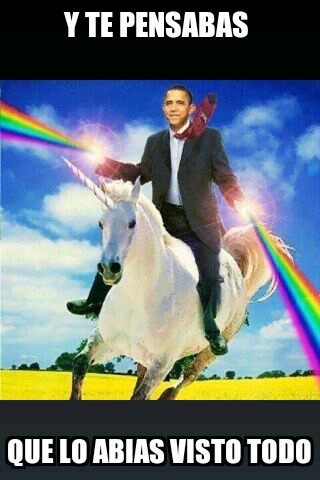 obama y su unicornio - meme