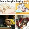 Garotas fofas de anime dormindo