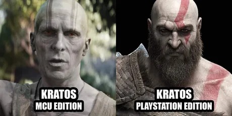 Christian Bale as kratos in Thor 4 - meme