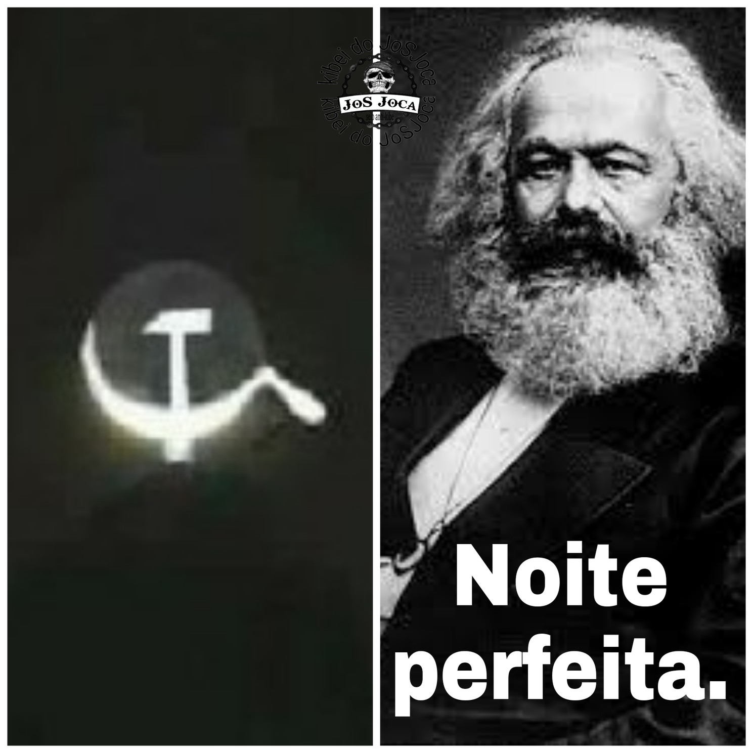 Noite na visão de Karl Marx. - meme