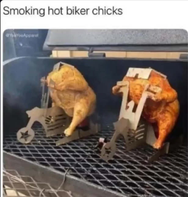 Smoking hot biker chicks - meme