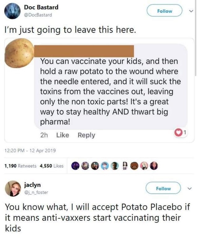 Potato placebo - meme