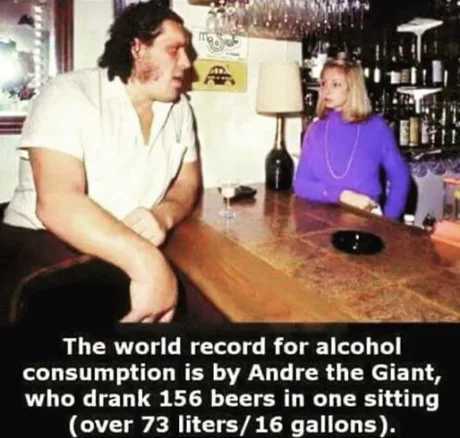 He drank 119 beer bottles of 12 ounces (355ml) - meme