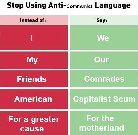 Stop using Anti-Communist language - meme