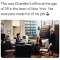 Chandler's office at the age of 26 in New York