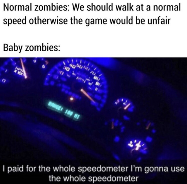 How fast can zombies be? - meme