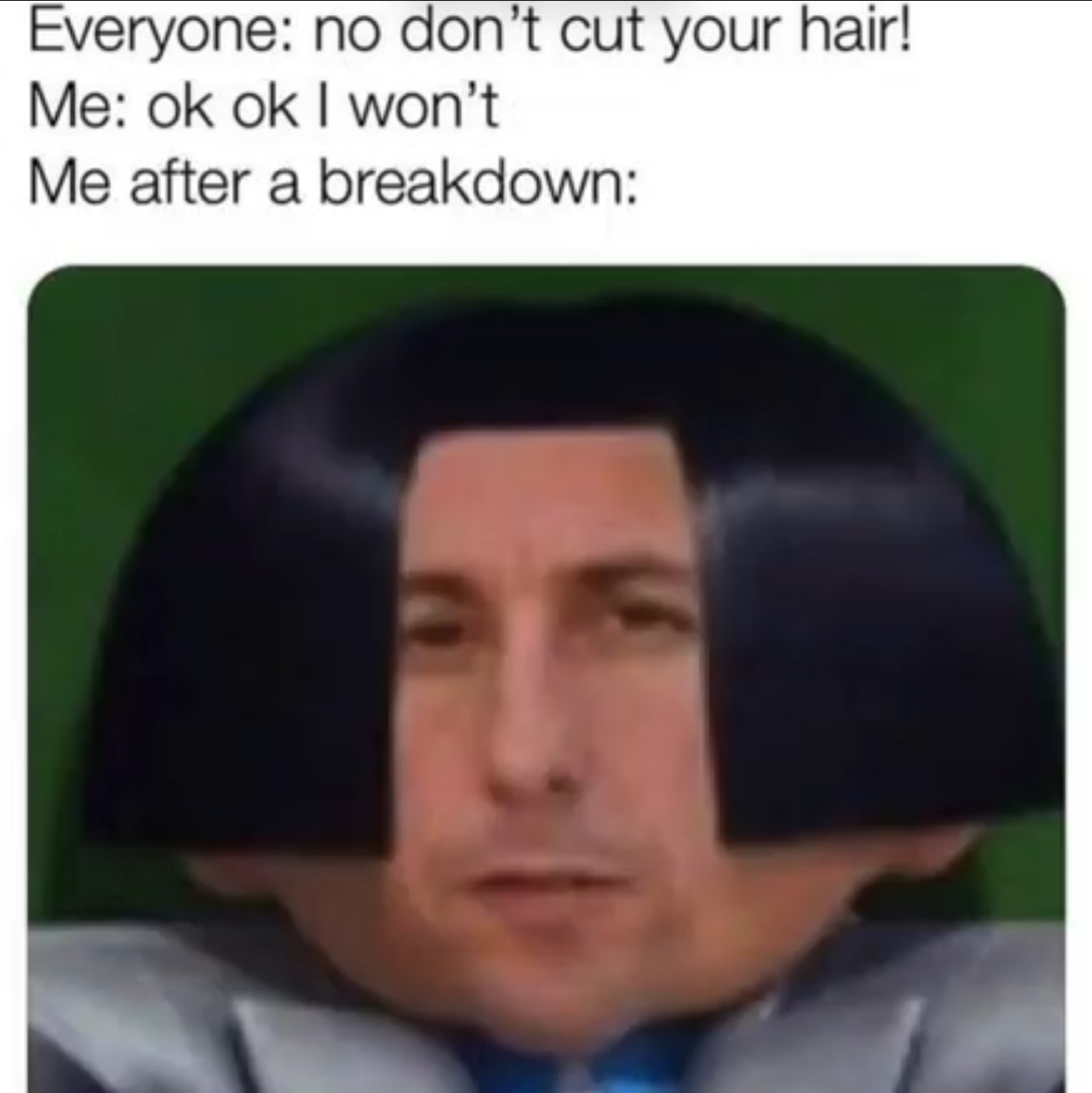 Me except I have one everyday and dont cut my hair - meme