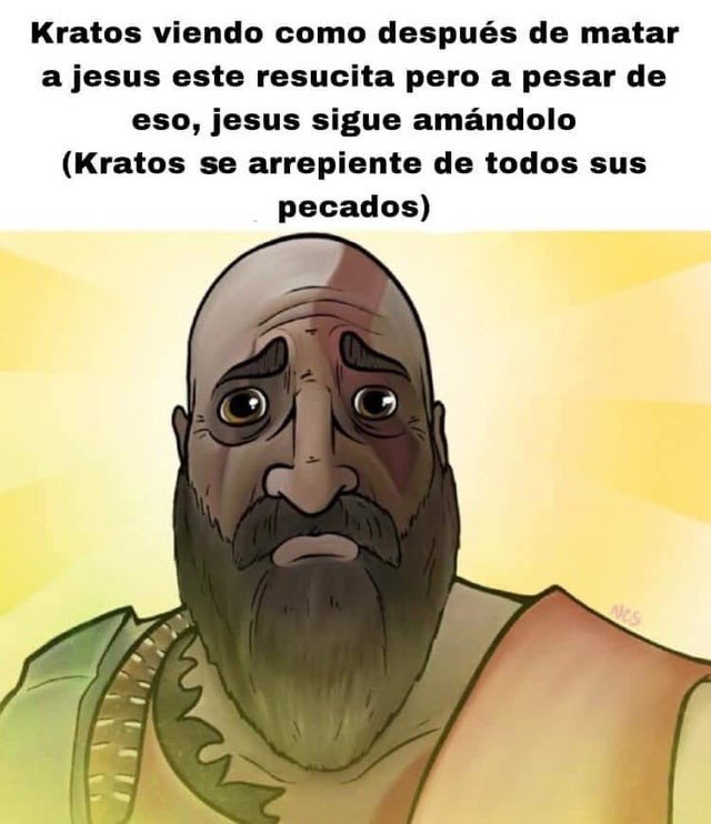 Kratos y jesús - meme