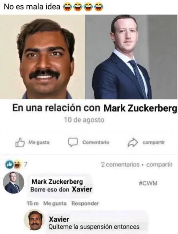Xavier tiene una relación con Mark - meme
