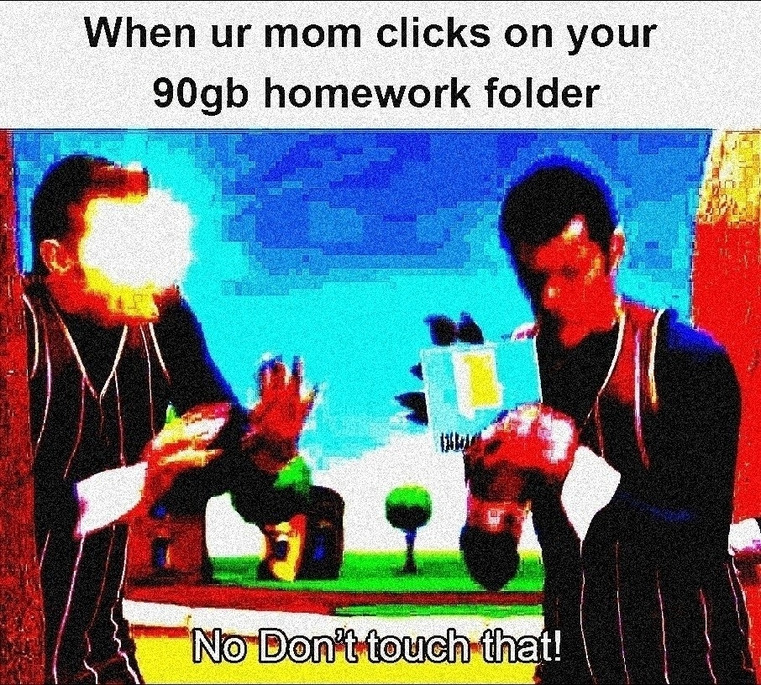 Don't touch my homework! - meme