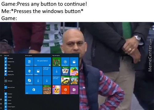Press any button - meme
