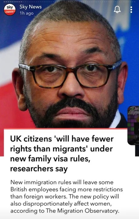 UK citizens will have fewer rights than migrants - meme