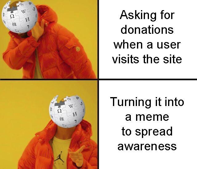 Please donate to Wikipedia - meme