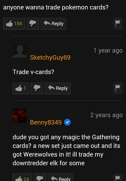 wanna trade cards - meme