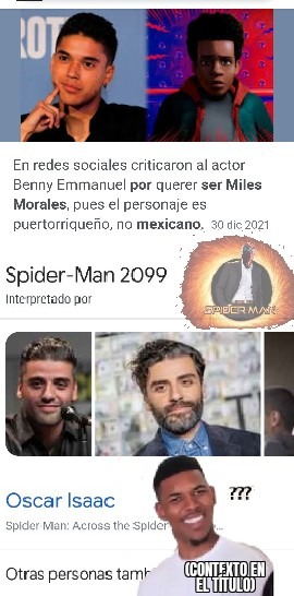 Spiderman 2099 es un científico Méxicano no guatemalteco wtf con esta sociedad xd - meme