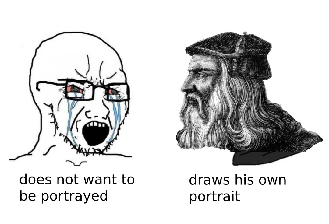 Chad draws his own portrait - meme