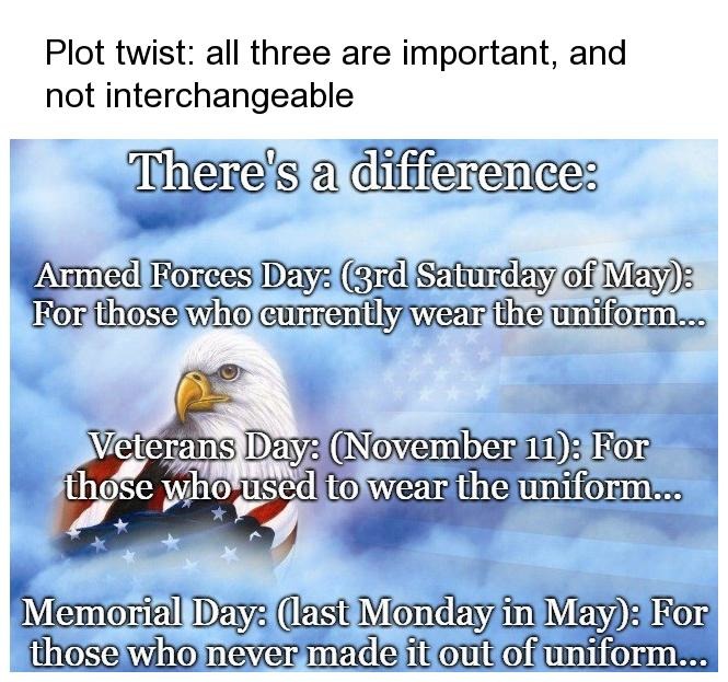 Yes bro there’s a difference between all 3, read the calendar - meme