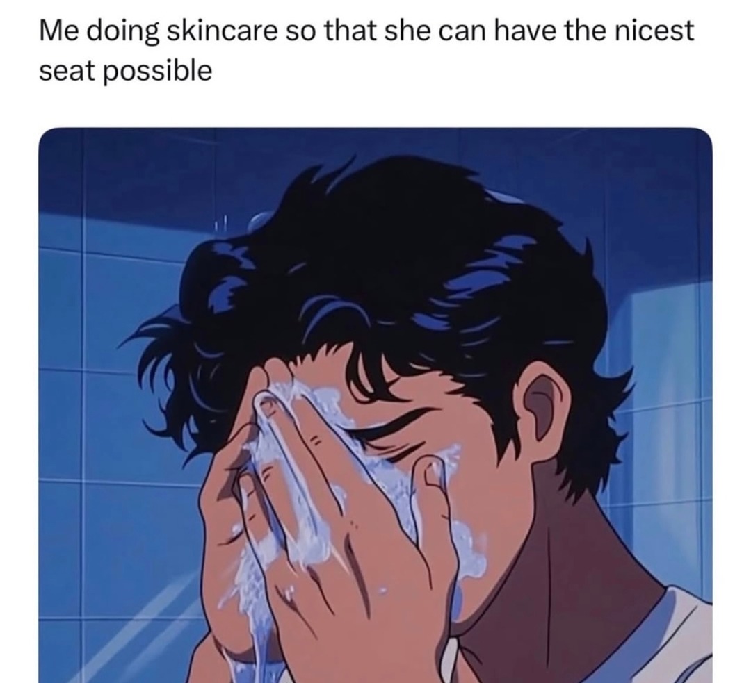Doing skincare so her throne stays flawless - meme