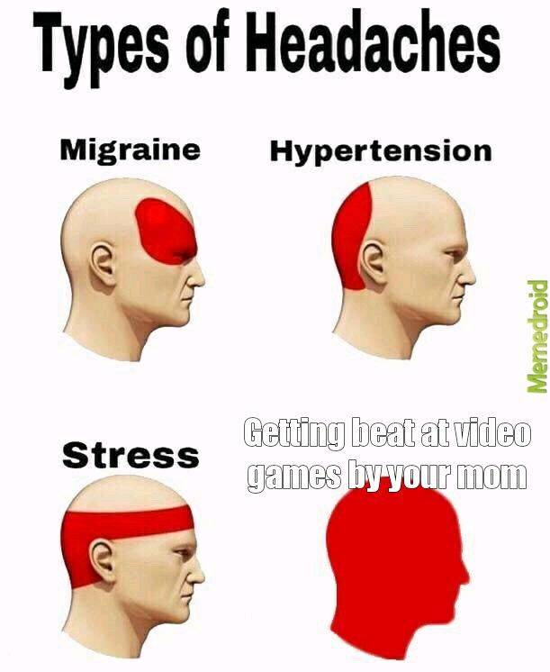 Different types of headaches - meme