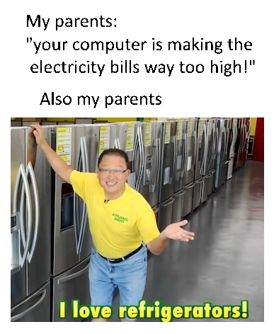 Parents love refrigerators - meme