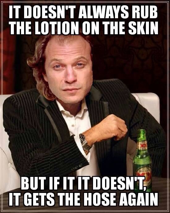 rub the lotion - meme