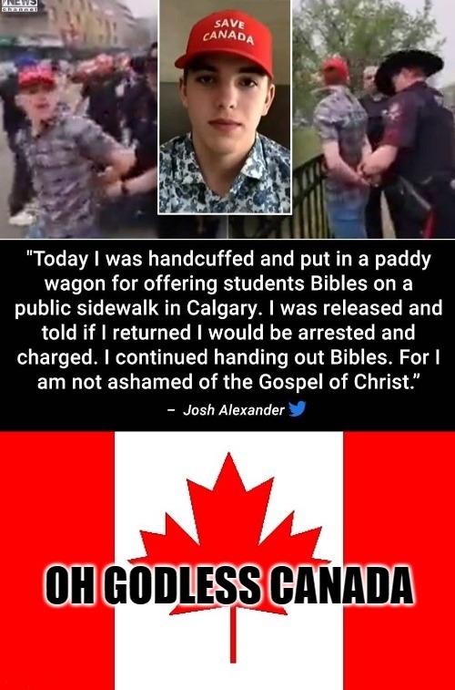 Christian persecution in Canada - meme