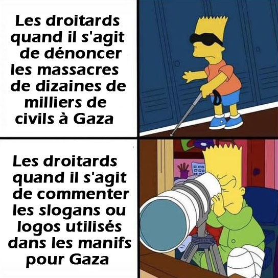 Les droitards et les massacres à Gaza - meme