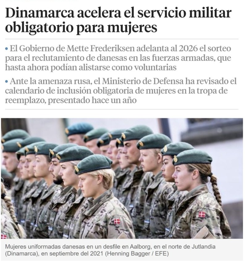 Dinamarca metiendo a las chicas al servicio militar como si fuera una serie de Netflix - meme
