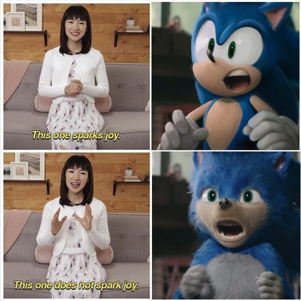 Sonic does not spark joy - meme