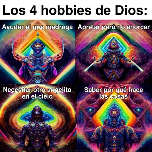 4 hobbies de dios - meme