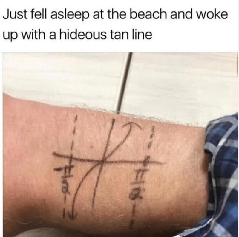 Took a nap at the beach. Woke up looking like a Neapolitan ice cream - meme