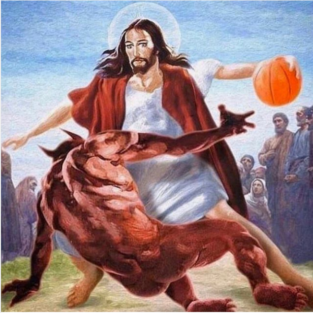 Jesus no basquete Fds - meme