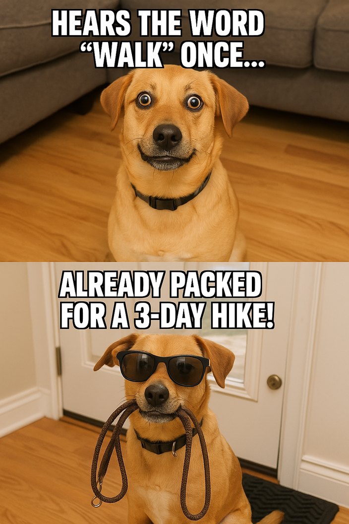 Funny Meme Of Dog Reactions Going For A Walk