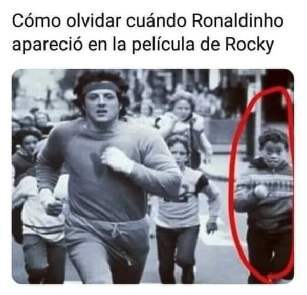 Ronaldinho en la película de Rocky - meme
