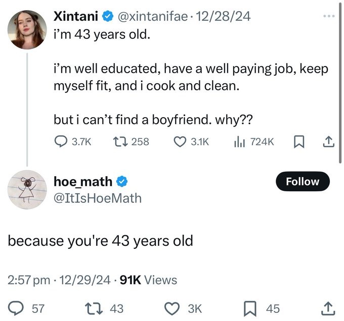 you've become what you want in a man. We obviously don't want that - meme