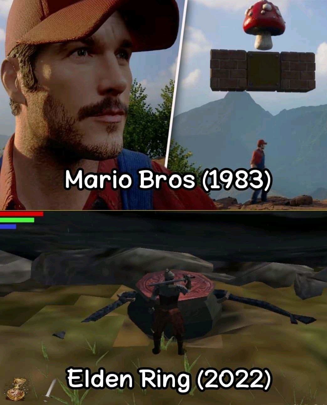 Mario Bros >>>>> esa cagada XD - meme